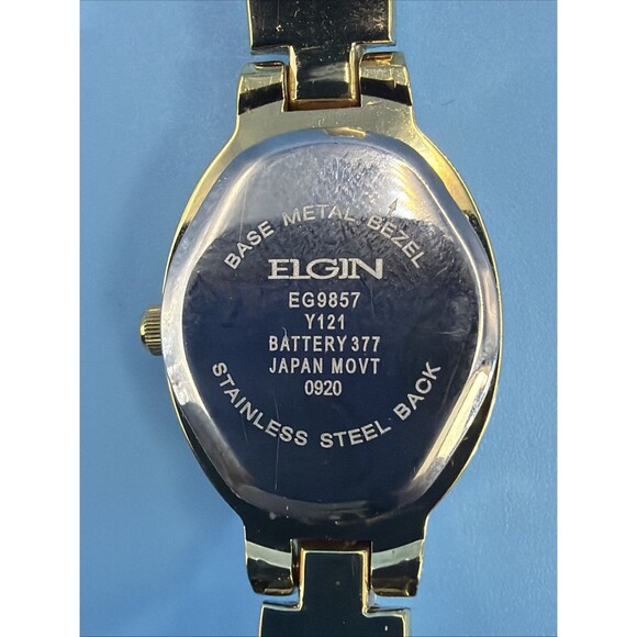 Ladies Elgin Gold Tone and Clear Gemstone Watch EG9857 Beautiful Condition main image 7